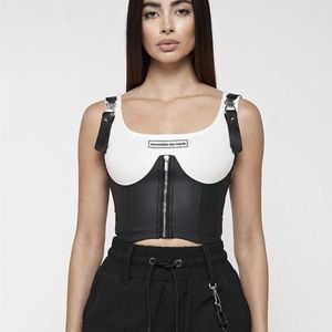 Vegan leather corset top white